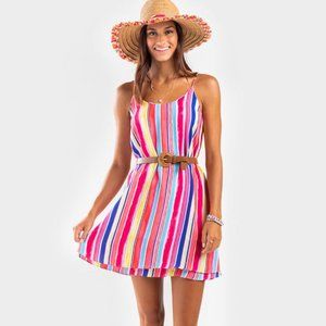 NWT Francesca's Alya Izabella Bold Striped Stripes Summer Dress Multicolor XXS